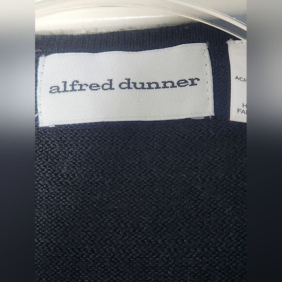 Vtg Alfred Dunner L Black WOOL Blend Embroidered Birds Buttons Up Women Cardigan - Picture 2 of 7